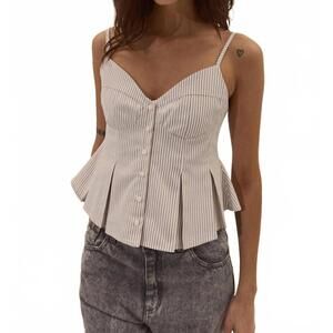 NEW DÈLUC corvo top in striped olive